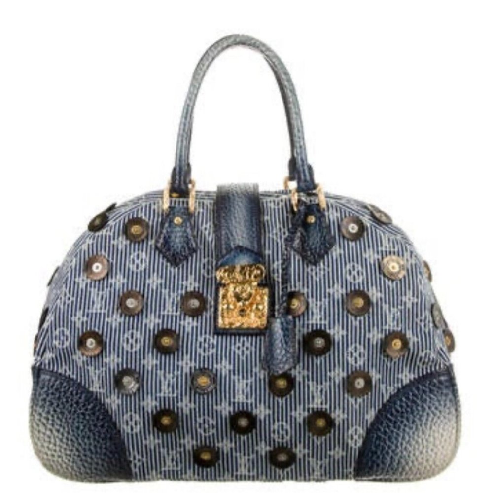 Limited Edition Louis Vuitton Denim Polka Dot Trunks Bag Bowly